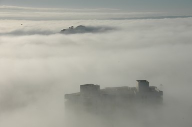 Foggy Morning From Mt Eden; A surreal feeling of the fog from atop Mt Eden; Steven Matthews