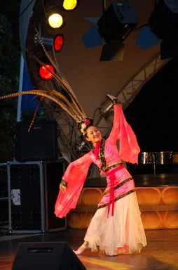 Deborah Dewhirst; Dancing In The City; A dancer on stage at the Lantern Festival in Albert Park, 2 March 2007