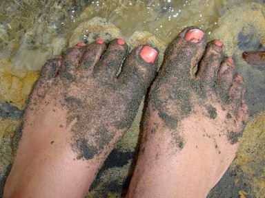 Kelly Chaston;Beach Feet;Muriwai Beach, Waitakere