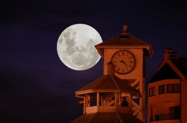 Pierre Cilliers;Clock Tower with Moon; Photographed at Gulf Harbour