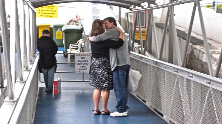 JERRY ZINN; TAKING NOTE OF THE SIGN!;TAKEN AT THE FERRY   AUCKLAND