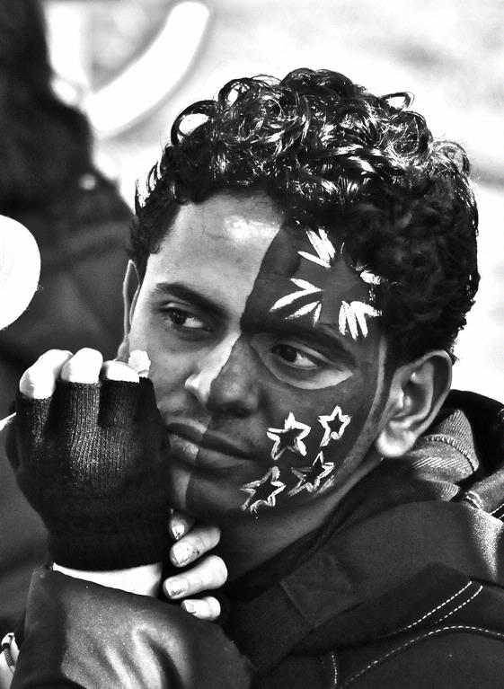 ALI MOHAMMED AL HAJ NASSER; Go Go New Zealand!; Face painting activity, one of many activities held celebrating the Rugby World Cup 2011 in Auckland, Queen Street.