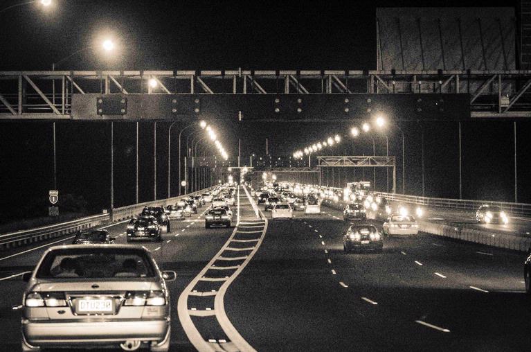Marcel Thiele; Bridge Traffic; Night drive over bridge