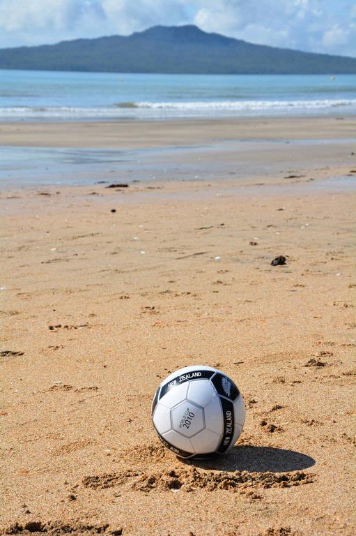 JD; Soccer ball; Takapuna Beach