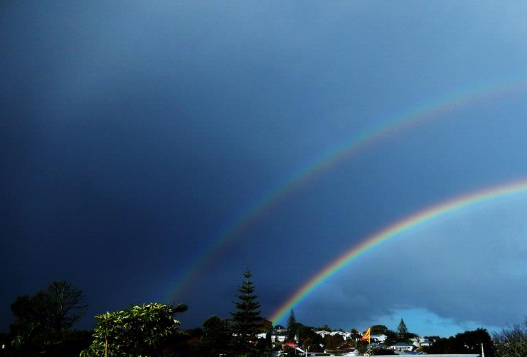 elizabeth anderson; Double Rainbow over Avondale