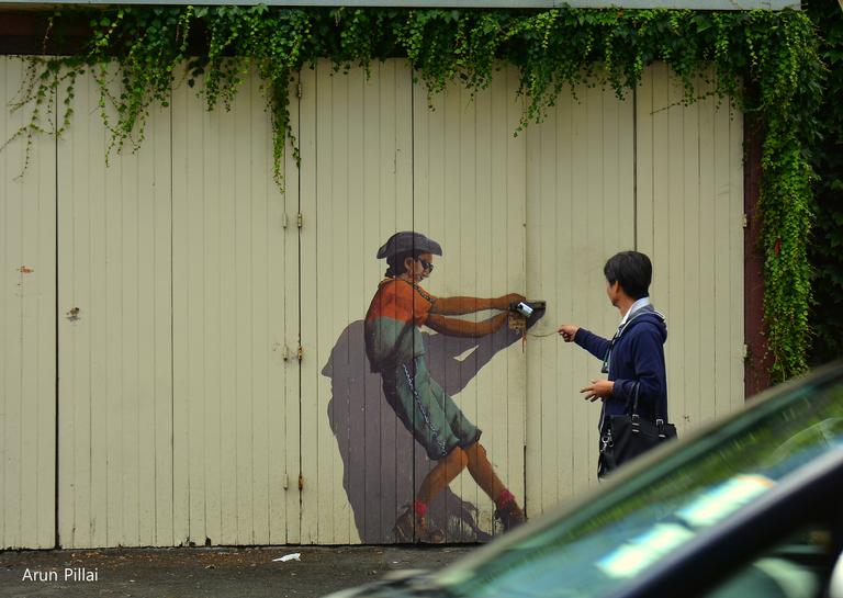 Arun Sarasakshan Pillai; Lending a hand; A street scene from Auckland CBD.
