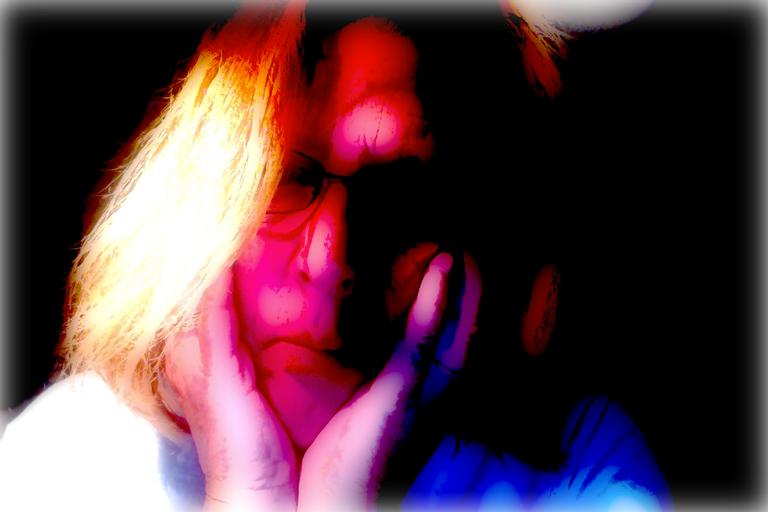 Leigh Burrell; Selfie!; Me, in techno colour.