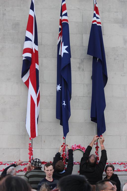 Leigh Burrell;Poppies and Flags on the Cenotaph;Dawn Service at the Auckland Museum