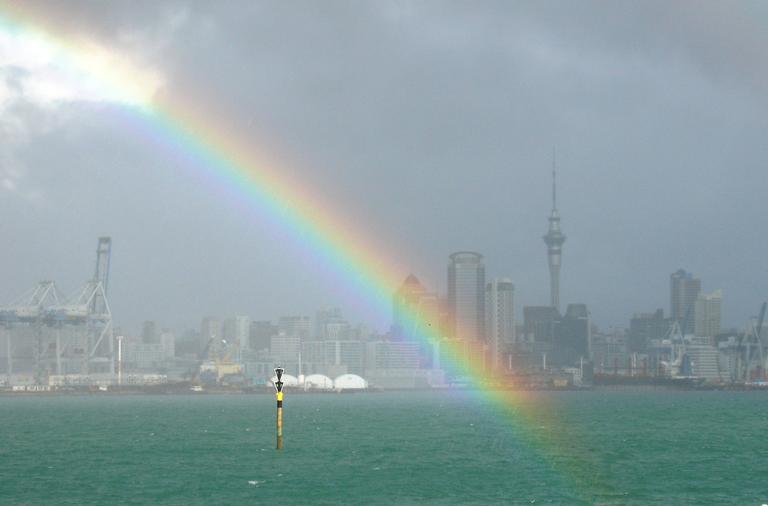 Stuart Weekes;Pot of Gold lies here !;June weather on the Waitemata
