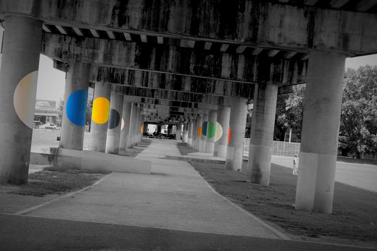 Fabrizio Miranda; Colours Under Bridge; The Well known Victoria Park in Auckland City which brings many people together.