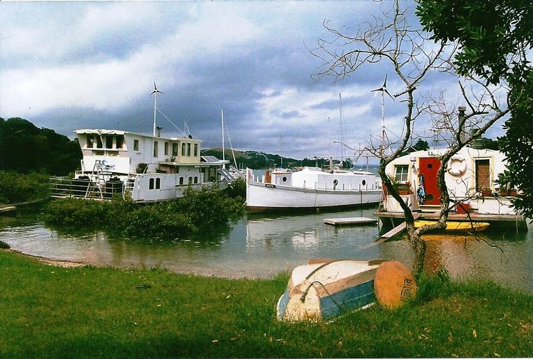 Stuart Weekes;We're never far from the ocean.;Houseboats in Putiki Bay.