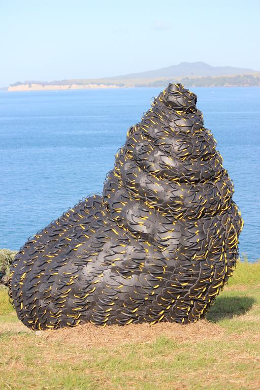 Leigh Burrell;Trailing Tangaroa, Headland Sculpture on the Gulf;Jandals galore!
