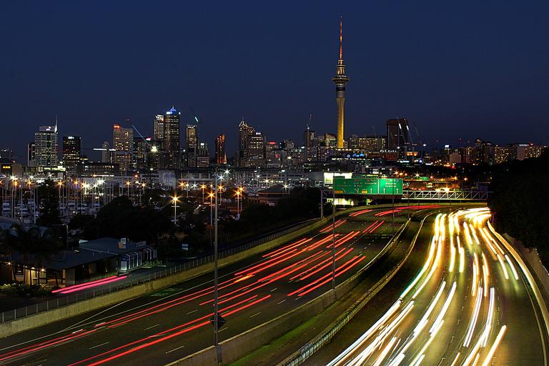 Alistair Robertson;City Lights ;Taken on Shelly Beach Road motorway bridge at about 6:30pm