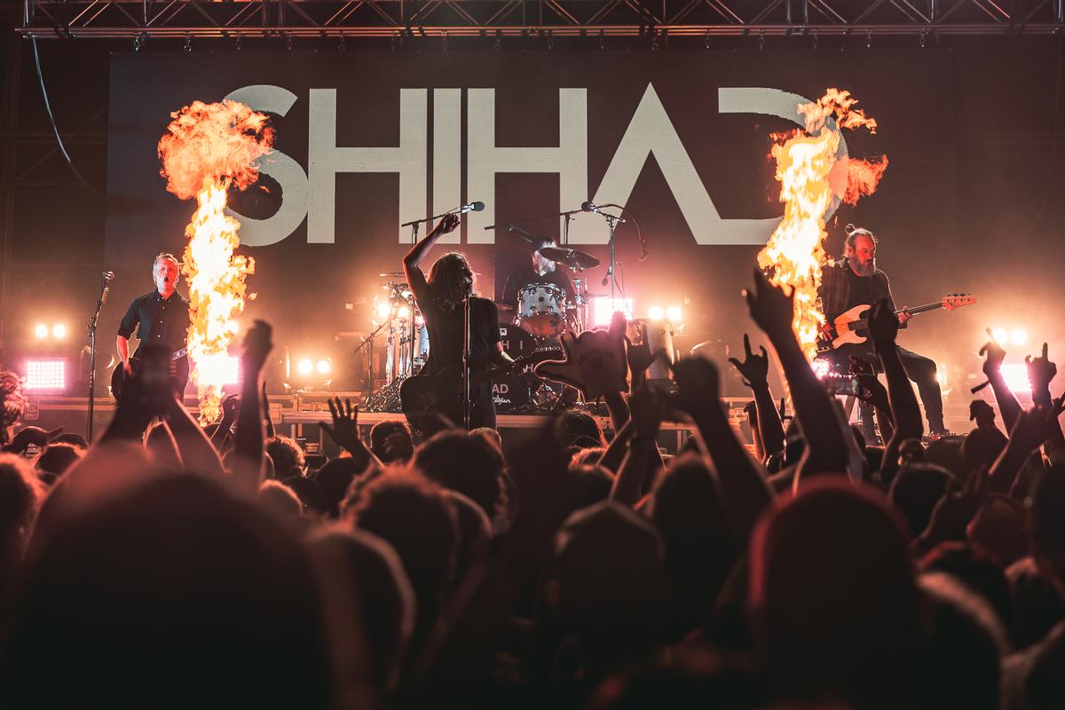 Bevan Triebels;Shihad in Flames;Shihad had an explosive set at Homegrown 2023, enjoyment from the middle of the crowd.