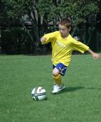 Going for goal; BucklandsBeach A.F.C 'MAKOS' player in action; Doug Humby
