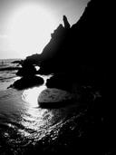 Katy Gundesen;In The Shadows; Taken at dusk at Lion Rock, Piha