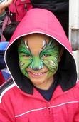Judy Klaus;Green is good; Another painted face from school holiday programme at Voyager Maritime Museum