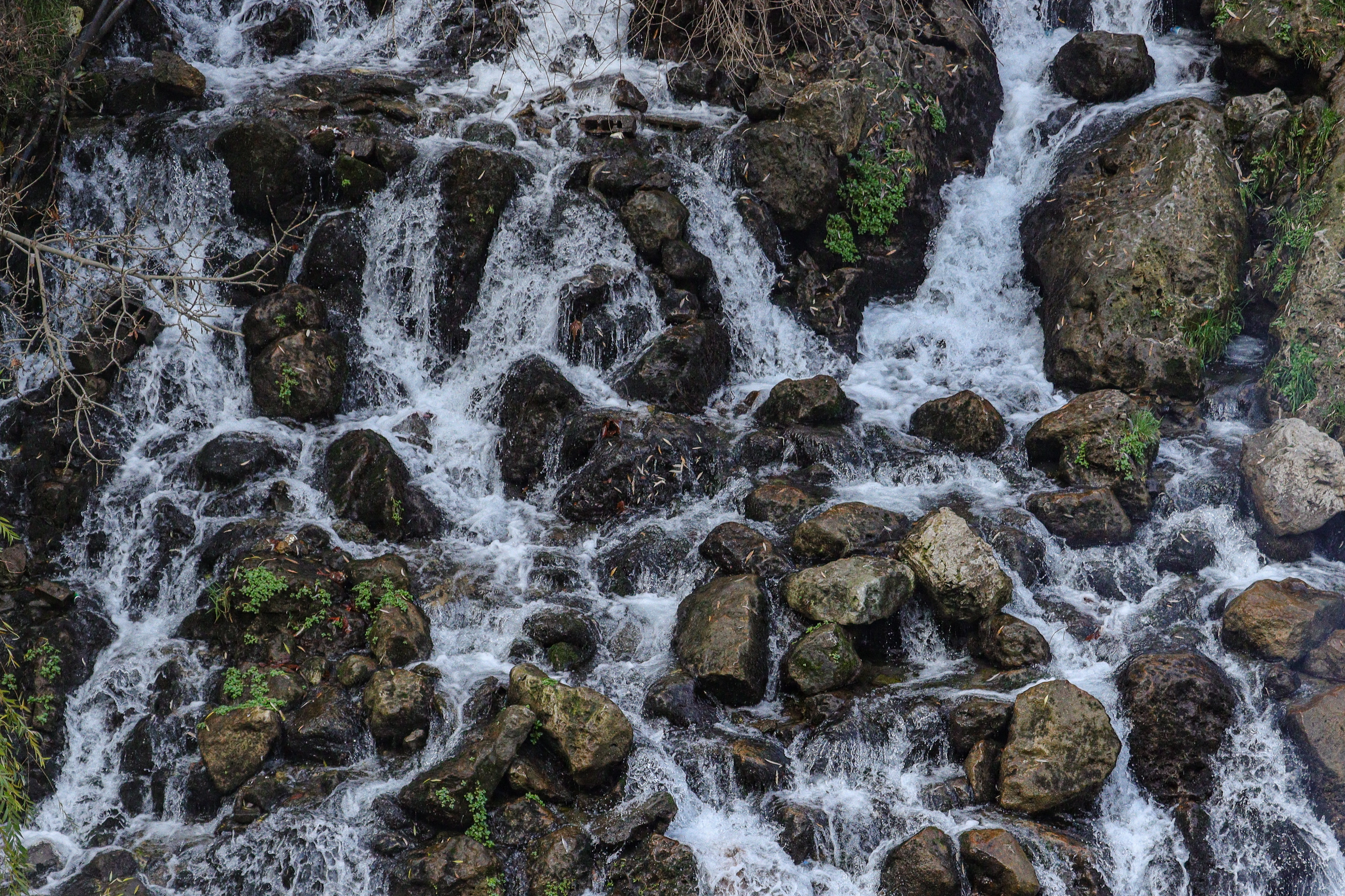 There is flowing water