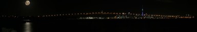 Leo Dottridge; Full Moon Cityscape; View from Birkenhead Wharf