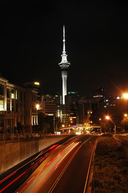 Volker Huenert; Sky Tower at Night