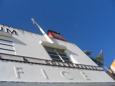 Annabel Taylor; Devonport Museum and Birds; An abstract view on a perfect blue sky day at Devonport