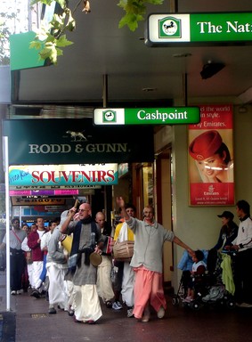 Claudia Schleicher; Happy Hare Krishna at Queen Street