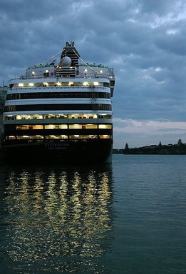 Doug Humby; Early morning on the Auckland waterfront; M.V Statendam