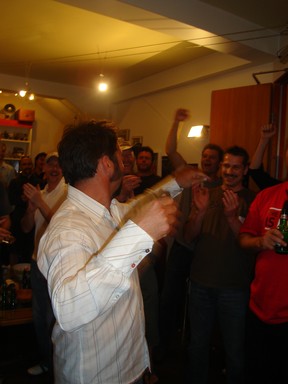 Julian Maloney; Maloney's Movember winner; Taken as winner Grant metson is announced at ceremony in Maloney's Barber Shop