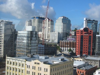 Tony Reid; Workers Within the Heart of The City; Shows the mix of old and new buildings