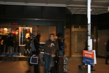 Willow Harfleet; Waiting for the Bus; I took this photo from the car while my dad was driving down Queen Street