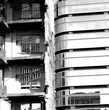 Tineke van der Walle; Development; The contrast of an old building in britomart being torn down alongside a shiny office block is a familair sight in our ever changing city.