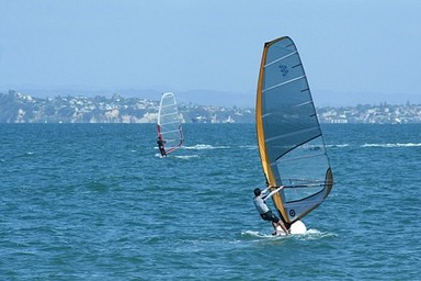 Suzette; Wind Surfing; Taken at Takapuna on Auckland's North Shore