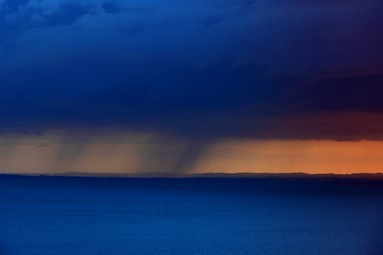 Hamish Blackie; manukau at sunset; sunset looking towards the Auckland airport