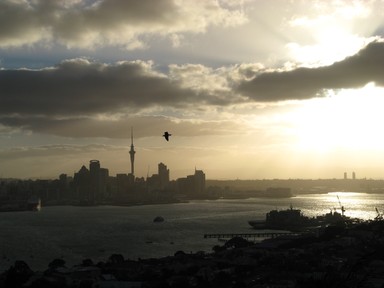  Sunset over Auckland from Mt Victoria