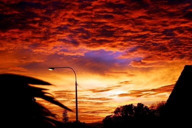 Jerry Zinn; Spectacular sunrise over Takapuna; Taken from my balcony in Takapuna early morning