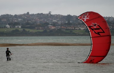 Steve Nicoll; Splash Of Colour; Kitesurfer at Pt. Chev