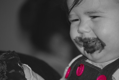  Niece enjoying her birthday cake