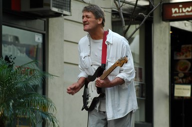 Fergus Clark; Music is the Passion; Street busker, Lorne St, City