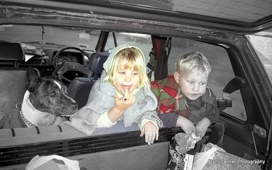 A rainy spring day. First time fishing for the kids and dog ment watching mum and dad form the car.