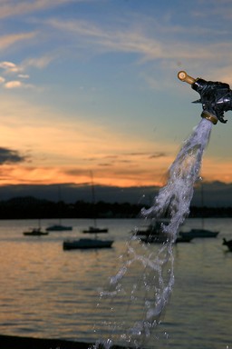 Lynn Clayton;Filling the harbour; Taken on the North Shore  at a boat ramp.