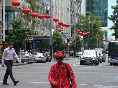 Baghal Nildhesh walks up queen street quite unaware that he tones in so well with the lanterns.  When I showed him he wanted me to email a copy tho'