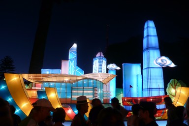 Hannah Alleyne;lanternfestival3;shot 43 pics. Photo taken on Saturday night of the lantern festival. Albert Park was extremely busy by this time but I needed to take some photos of the light city before we left. I'm pleased I did.