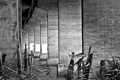 V Walker; Under The Bridge;Sulphar Bay   foundations under the Auckland Harbour Bridge