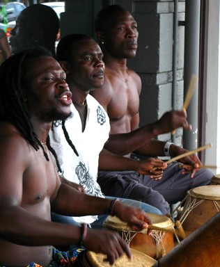 Martin Read;African Drummers;Playing on Ponsonby day