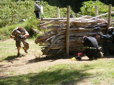 Lindsey Watson; maybe, not such a good hiding place; Swansons Actions Paintball