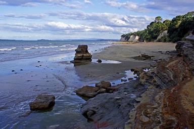 Chris Gregory;Towards Auckland;Below the cliffs at Takapuna