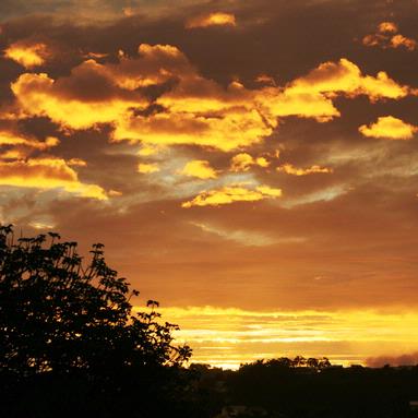 Judy Klaus;Waiheke sunset;Taken from my house on waiheke looking towards city out west