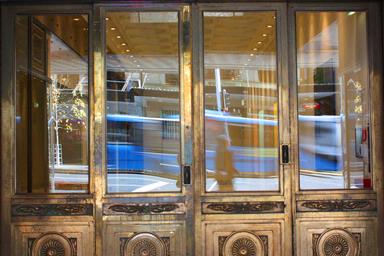 Catrina Sewell; Reflection; Reflection on Queen St doorway