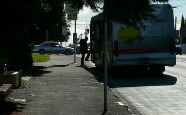 Carmen Castaño;a guy catching the bus; Dominion Rd