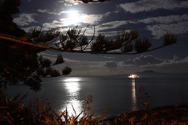 Catrina Sewell;Looking to Rangitoto; Murrays Bay Beach July 7